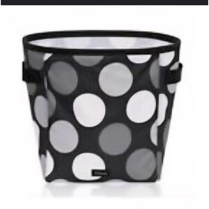 Thirty‎ One Mini Storage Bin Got Dots Polka Dot Black White Gray Collapsible NEW